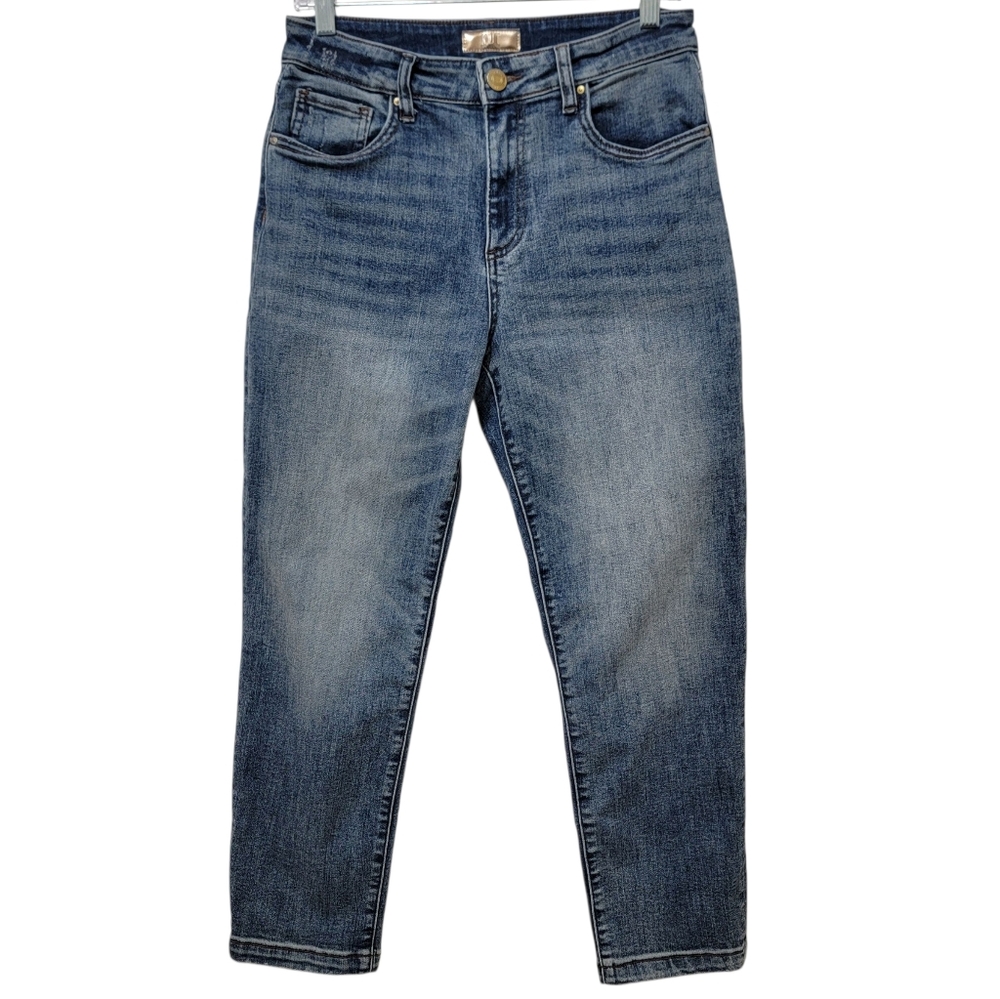 Kut from the Kloth  | Sienna High Rise Baggy Boyfriend Crop Jeans Faded Stretch